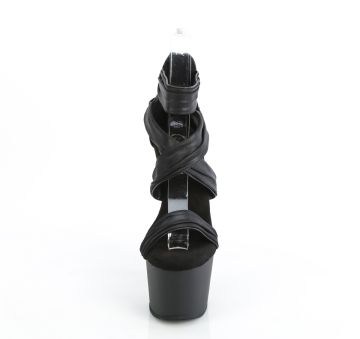 Černé páskové extravagantní boty ADO720/BPU-FA/M | ADORE-720 Pleaser - zepředu Černé páskové extravagantní boty ADO720/BPU-FA/M | ADORE-720 Pleaser - zepředu