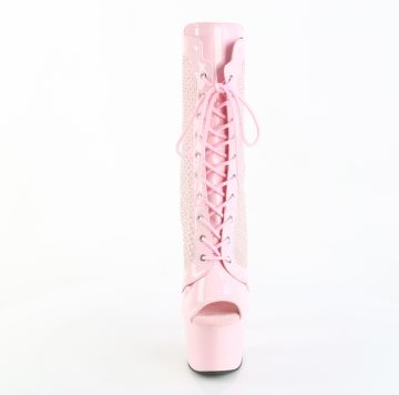 Růžové kozačky Pleaser ADO1048RSNT/BP-RS/M | ADORE-1048RSNT - zepředu