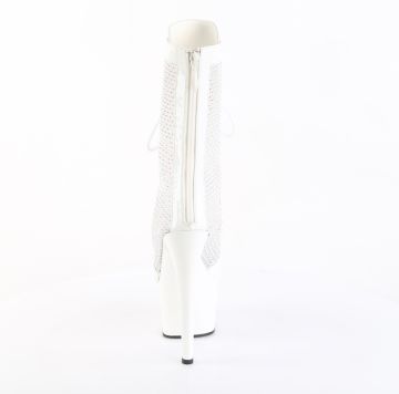 Bílé kozačky Pleaser ADO1048RSNT/W-RS/M | ADORE-1048RSNT - zezadu