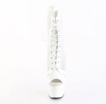 Bílé kozačky Pleaser ADO1048RSNT/W-RS/M | ADORE-1048RSNT - zepředu