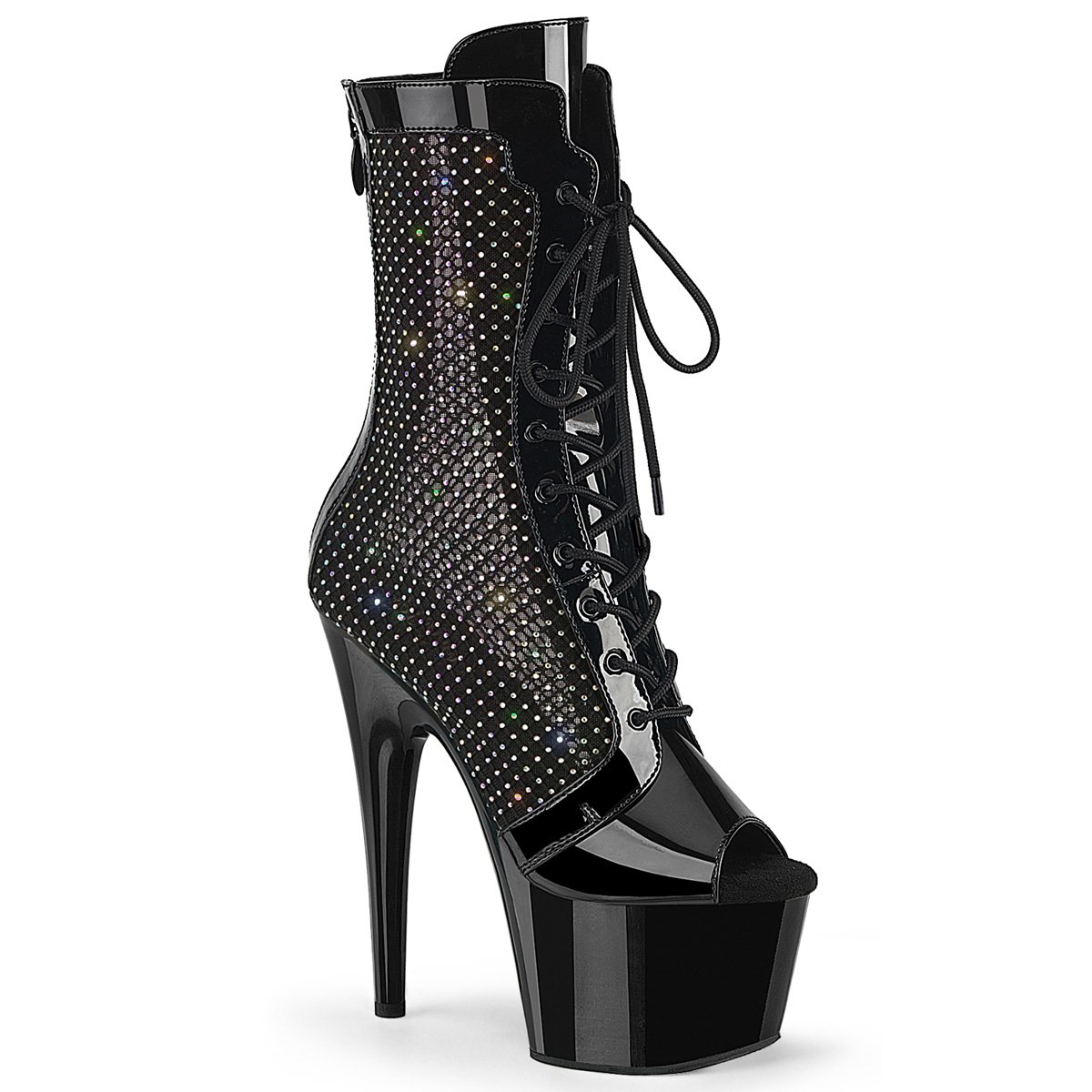 Černé kozačky Pleaser ADO1048RSNT/B-RS/M | ADORE-1048RSNT Pleaser