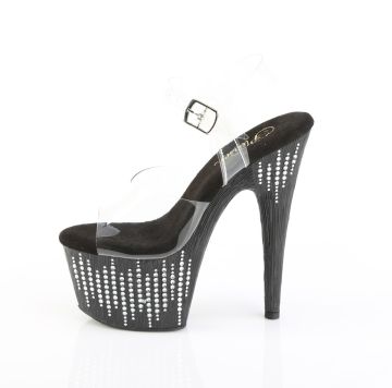 Černé sandály s kamínky ADO708WFRS/C/B-SRS | ADORE-708WFRS Pleaser - z vnitřku