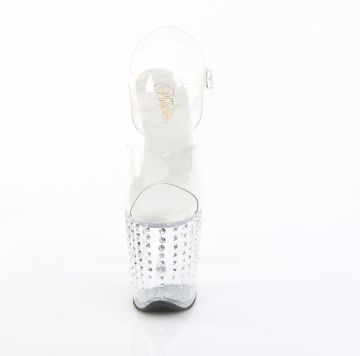 Průhledné sandály s kamínky FLAM808TDRS/C/C-SRS | FLAMINGO-808TDRS Pleaser - zepředu