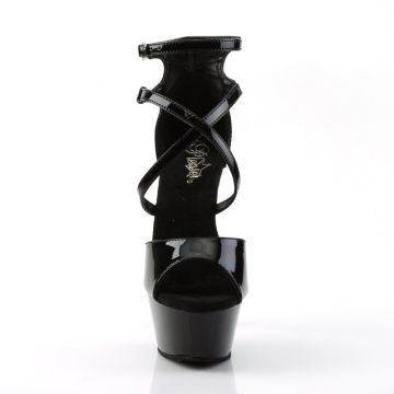 Černé páskové sexy boty Pleaser KISS254/B/M | KISS-254 Pleaser - zepředu