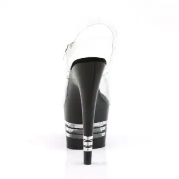 Černé sexy sandály s pruhy na platformě ADO708LN/C/B Pleaser | ADORE-708LN Pleaser - zezadu