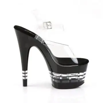Černé sexy sandály s pruhy na platformě ADO708LN/C/B Pleaser | ADORE-708LN Pleaser - z vnějšku