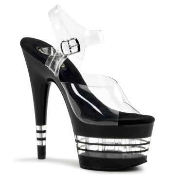 ADORE-708LN | Černé sexy sandály s pruhy na platformě ADO708LN/C/B Pleaser