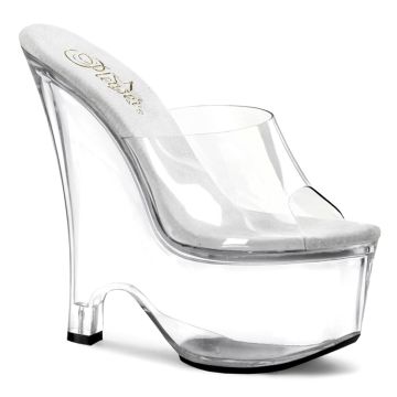 Boty pro go-go tanečnice | Průhledné na klínku BEAU601/C/M Pleaser
