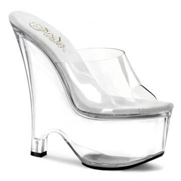 Průhledné boty na klínku BEAU601/C/M Pleaser
