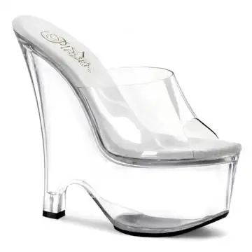 Průhledné boty na klínku BEAU601/C/M Pleaser | BEAU-601 Pleaser