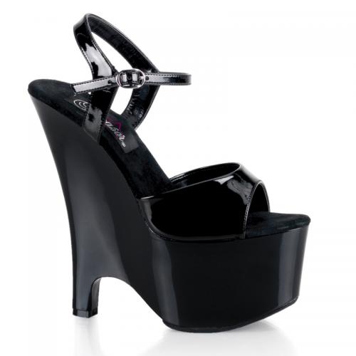 Černé sexy boty na klínku BEAU-609/B/M
