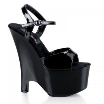 Černé sexy boty na klínku BEAU-609/B/M Pleaser