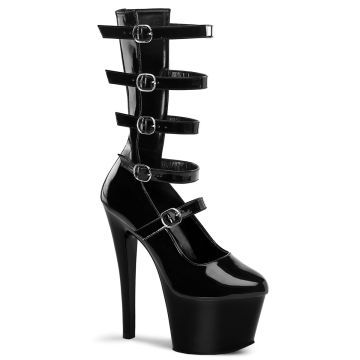 SKY-332/B/M Vysoké kotníčkové sexy boty s pásky Pleaser