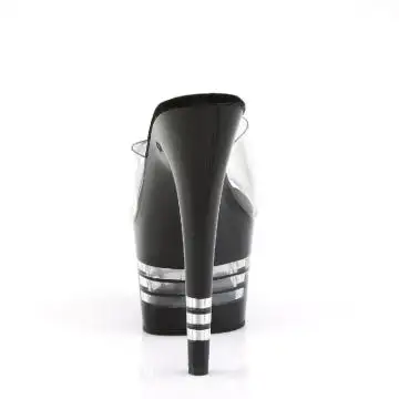 Černé pantofle na platformě a podpatku ADO701LN/C/B | ADORE-701LN Pleaser - zezadu