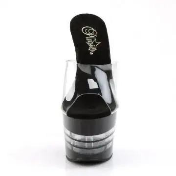 Černé pantofle na platformě a podpatku ADO701LN/C/B | ADORE-701LN Pleaser - zepředu