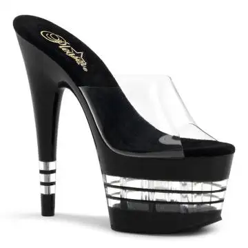 Černé pantofle na platformě a podpatku ADO701LN/C/B | ADORE-701LN Pleaser