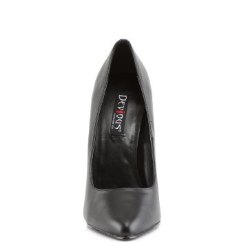 Černé kožené erotické lodičky DOM420/B/LE | DOMINA-420 Devious - zepředu Černé kožené erotické lodičky DOM420/B/LE | DOMINA-420 Devious - zepředu