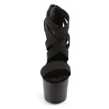 Černé sandály s elastickými pásky ADO769/B/M Pleaser | ADORE-769 Pleaser - zepředu