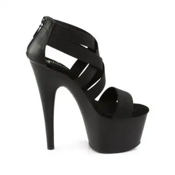 Černé sandály s elastickými pásky ADO769/B/M Pleaser | ADORE-769 Pleaser - z vnějšku