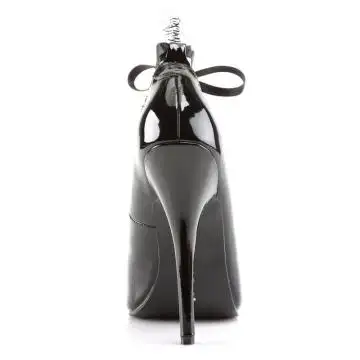Černé erotické lodičky s mašlí DOM456/B | DOMINA-456 Pleaser - zezadu