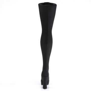 ELECTRA-3000/B/LYR vysoké černé kozačky Pleaser - zezadu