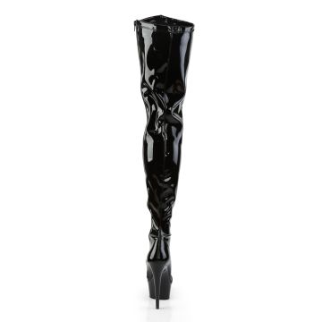 Černé kozačky pro dominy DEL4000/B/M Pleaser | DELIGHT-4000 Pleaser - zezadu Černé kozačky pro dominy DEL4000/B/M Pleaser | DELIGHT-4000 Pleaser - zezadu