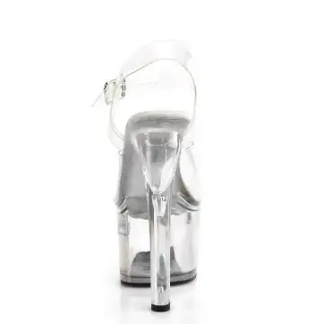 Průhledné taneční sexy boty s otvorem na peníze TIP708-2/C/M | TIPJAR-708-2 Pleaser - zezadu