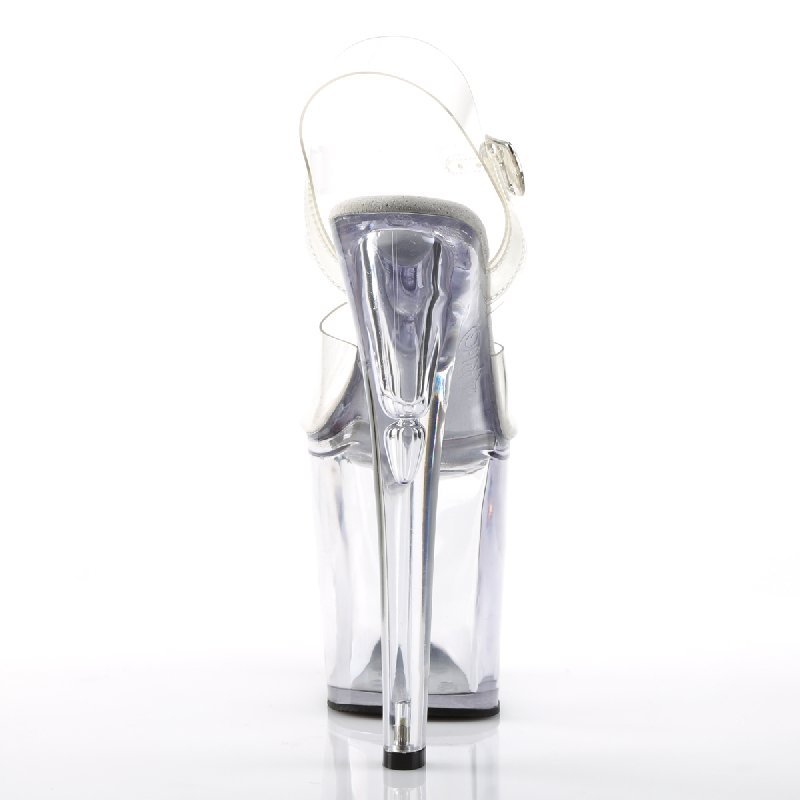 Průhledné sexy boty na extrémní platformě XTM808/C/M | XTREME-808 Pleaser - zezadu