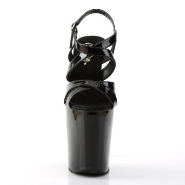 Černé páskové sexy boty na extrémním podpatku XTM872/B/M | XTREME-872 Pleaser - zepředu