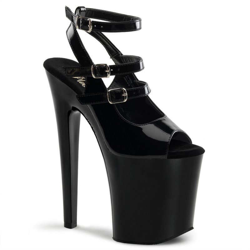Černé sexy boty na podpatku a platformě XTM-873/B/M | XTREME-873 Pleaser