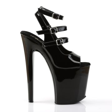 Černé páskové sexy boty na podpatku a platformě XTM873/B/M | XTREME-873 Pleaser - z vnějšku Černé páskové sexy boty na podpatku a platformě XTM873/B/M | XTREME-873 Pleaser - z vnějšku