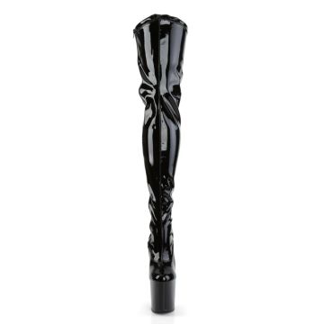 Černé sexy kozačky TABOO-3000/B/M | TABOO-3000 Pleaser - zepředu Černé sexy kozačky TABOO-3000/B/M | TABOO-3000 Pleaser - zepředu