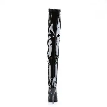 Černé erotické BDSM kozačky IND3000/B | INDULGE-3000 Devious - zezadu