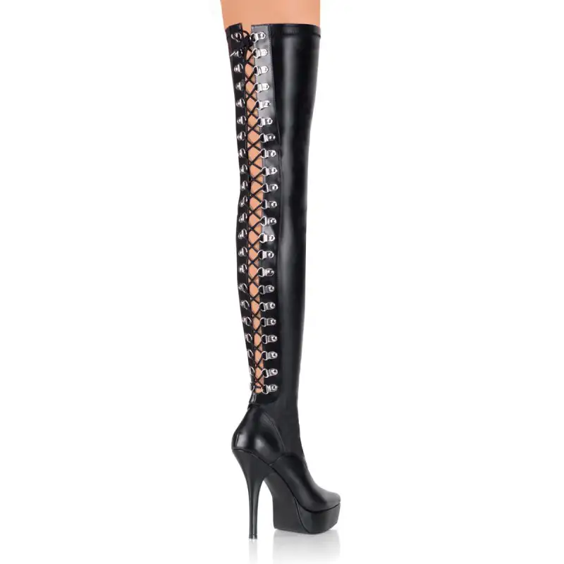 Černé matné dámské kozačky INDULGE-3063/B/PU