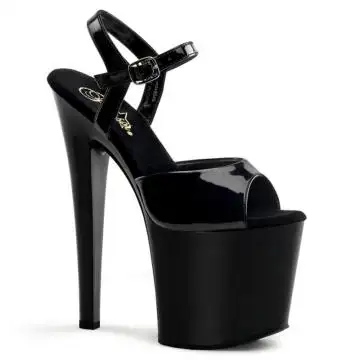 Sexy černá obuv na extra vysokém podpatku TAB709/B/M | TABOO-709 Pleaser