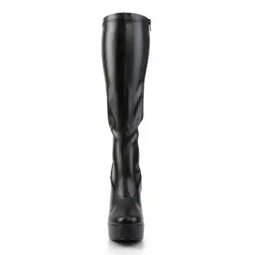 Černé matné kozačky ELE2000Z/B/PU | ELECTRA-2000Z Pleaser - zepředu