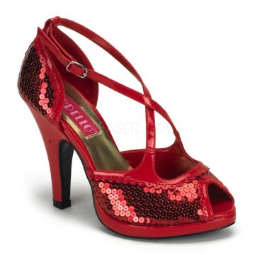 Červené retro lodičky SIR07SQ/R Bordello