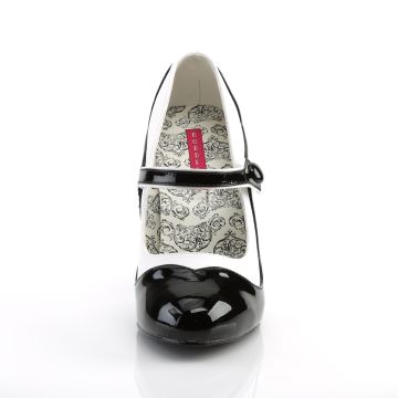 Černobílé retro lodičky TEM07/BW/PU výprodej | TEMPT-07 Bordello - zepředu