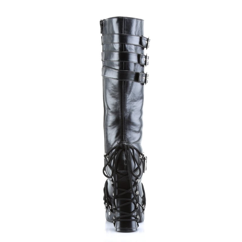 goth kozačky CHARADE-206/B/PU | CHARADE-206 Demoniacult - zezadu
