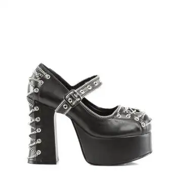 Goth obuv na širokém podpatku CHA25/B/PU výprodej | CHARADE-25 Pleaser - z vnějšku