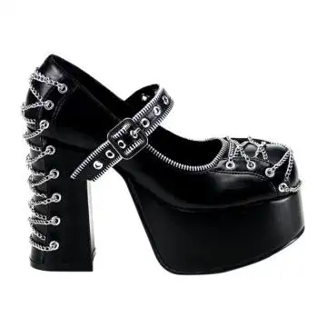 Goth obuv na širokém podpatku CHA25/B/PU výprodej | CHARADE-25 Pleaser