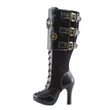Steampunk dámské kozačky CRYP302/B/PU výprodej | CRYPTO-302 Pleaser - z vnitřku