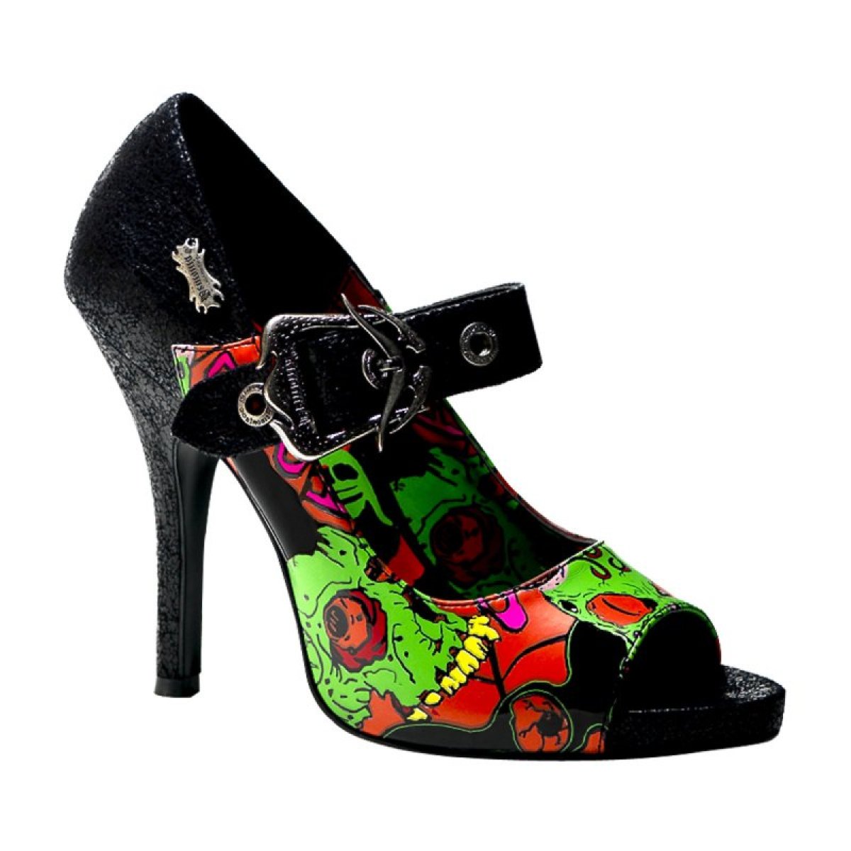 Barevné punk dámské lodičky ZOM07/B/PU | ZOMBIE-07 DemoniaCult