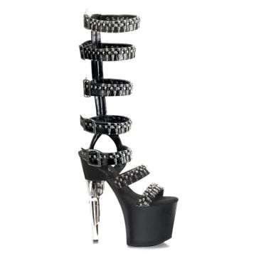 Akce a slevy | Páskové boty pod kolena BOND768/BPU/B Pleaser