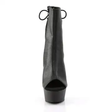 Černé matné go-go kozačky DEL1018/B/PU | DELIGHT-1018 Pleaser - zepředu