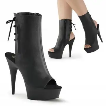 Černé matné go-go kozačky DEL1018/B/PU | DELIGHT-1018 Pleaser