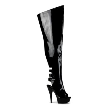 černé sexy kozačky DELIGHT-3015 Pleaser