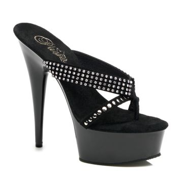 DELIGHT-603-1/B/NB Černé sexy pantofle Pleaser