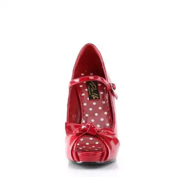 Červené retro dámské lodičky na podpatku CUTIE08/RPT | CUTIEPIE-08 Pin Up Couture - zepředu