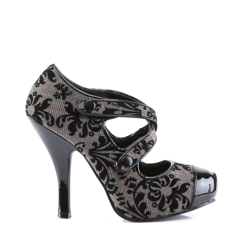 Retro dámské lodičky na podpatku CUTIE09/BNTWF | CUTIEPIE-09 Pin Up Couture - zezadu